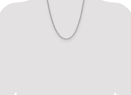 14k White Gold Semi-Solid Beveled Paperclip Chain (Style BC208W-22)