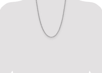 14k White Gold Semi-Solid Beveled Paperclip Chain (Style BC208W-24)
