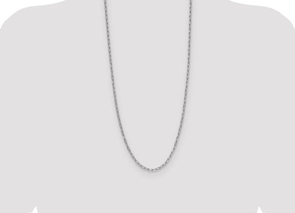 14k White Gold Semi-Solid Beveled Paperclip Chain (Style BC208W-30)