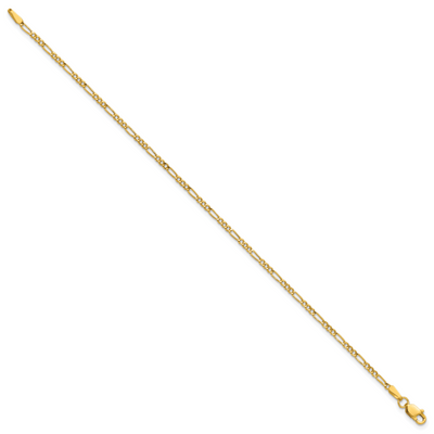 14K Semi-Solid Figaro Chain, 7 x 1.9mm