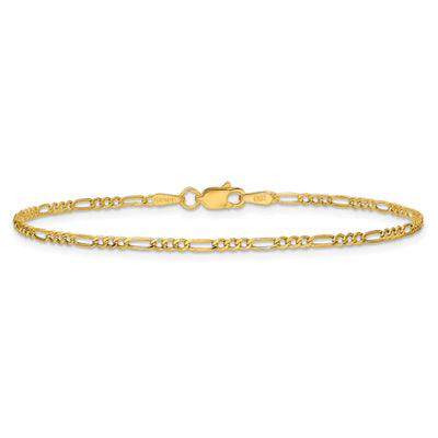 14K Semi-Solid Figaro Chain, 7 x 1.9mm