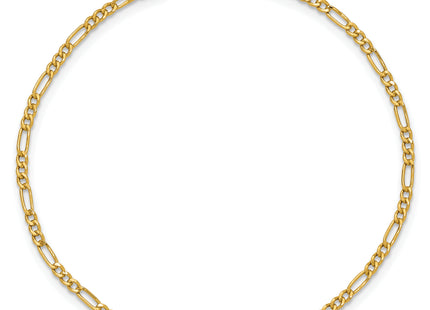 14k Semi-Solid Figaro Chain, 7 x 1.9mm