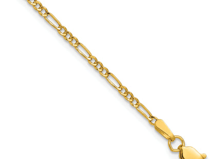 14k Semi-Solid Figaro Chain, 7 x 1.9mm