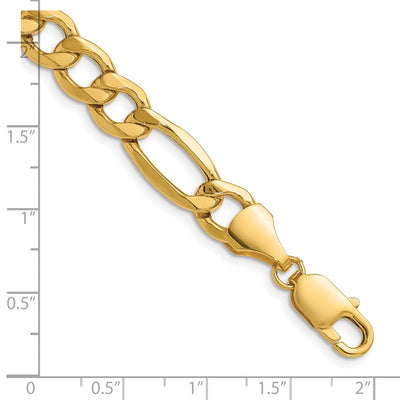 14K Semi-Solid Figaro Chain, 7 x 9.4mm