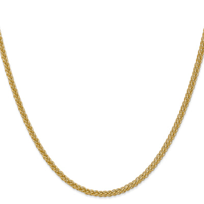 14K Semi-Solid 3-Wire Wheat with Lobster Clasp Chain, 16 x 2.6mm