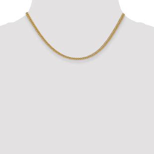 14K Semi-Solid 3-Wire Wheat with Lobster Clasp Chain (Style BC77-16)