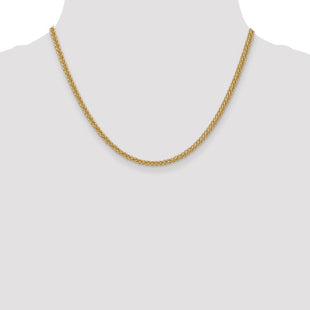 14K Semi-Solid 3-Wire Wheat with Lobster Clasp Chain (Style BC77-18)