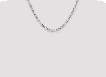 14K White Gold Semi-Solid Figaro with Lobster Clasp Chain (Style BC91-18)