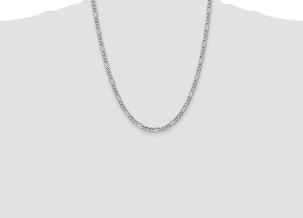 14K White Gold Semi-Solid Figaro with Lobster Clasp Chain (Style BC91-22)