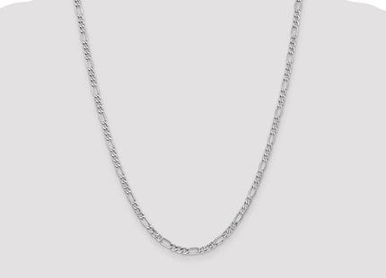 14K white gold figaro link bracelet