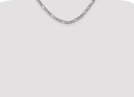 14K White Gold Semi-Solid Figaro with Lobster Clasp Chain (Style BC92-16)