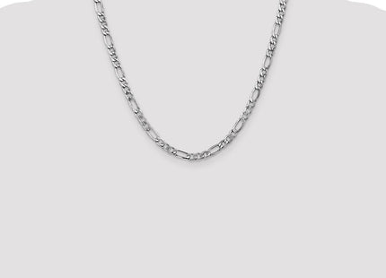 14K white gold figaro link bracelet