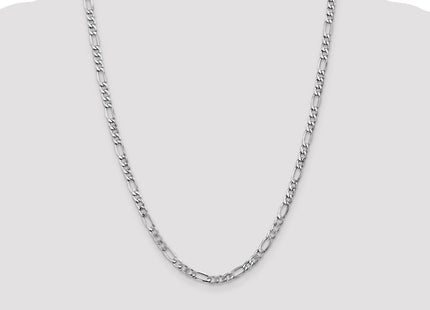 14K White Gold Semi-Solid Figaro with Lobster Clasp Chain (Style BC92-24)