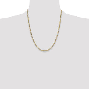 14K Semi-Solid Figaro with Lobster Clasp Chain (Style BC93-22)