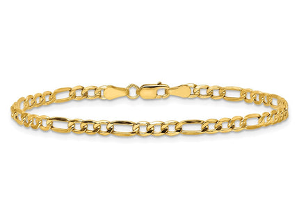 14K Semi-Solid Figaro with Lobster Clasp Bracelet (Style BC93-7)
