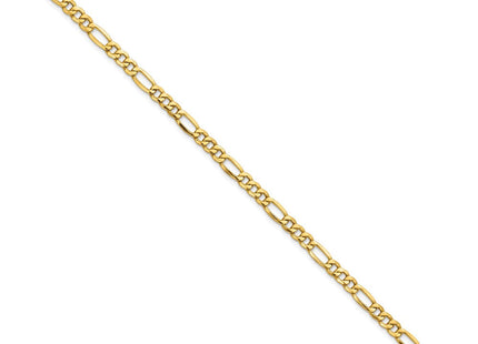 14K Semi-Solid Figaro with Lobster Clasp Bracelet (Style BC94-7)