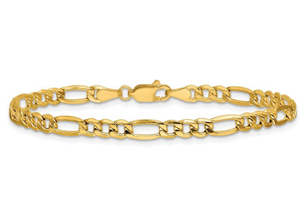 14K Semi-Solid Figaro with Lobster Clasp Bracelet (Style BC94-7)