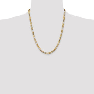 14K Semi-Solid Figaro with Lobster Clasp Chain (Style BC95-22)