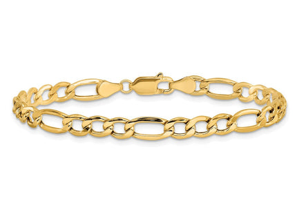 14K Semi-Solid Figaro with Lobster Clasp Bracelet (Style BC95-7)
