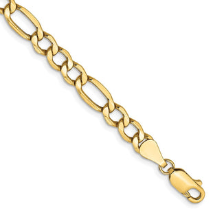 14K Semi-Solid Figaro with Lobster Clasp Bracelet (Style BC95-7)