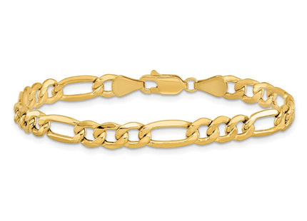 14K Semi-Solid Figaro with Lobster Clasp Bracelet (Style BC96-7)