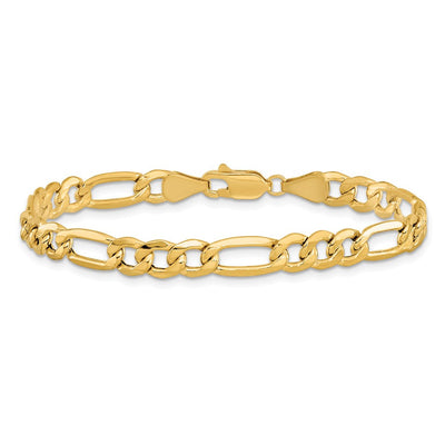 14K Semi-Solid Figaro with Lobster Clasp Bracelet, 7 x 6.25mm