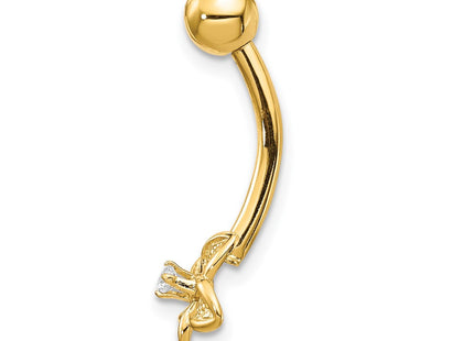 14K gold cubic zirconia flower ring, alternate view