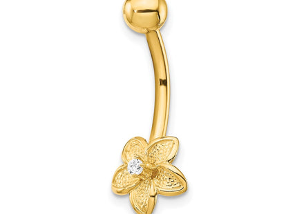 14K gold cubic zirconia flower ring
