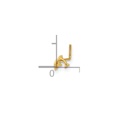 14K 22 Gauge Dolphin Nose Ring Body Jewelry
