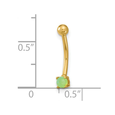 14K 16 Gauge with Green CZ Eyebrow Ring Body Jewelry