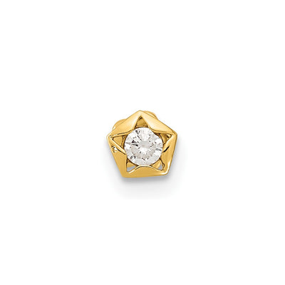14K 18 Gauge CZ Star Cartilage Body Jewelry