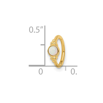 14K 18 Gauge Created Opal Cartilage Ring