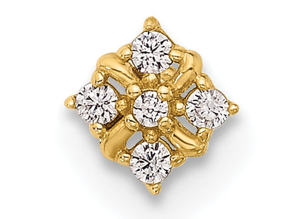 14K 20 Gauge Polished CZ Nose Stud