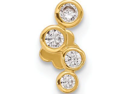 14K 18 Gauge Polished CZ Cartilage Body Jewelry