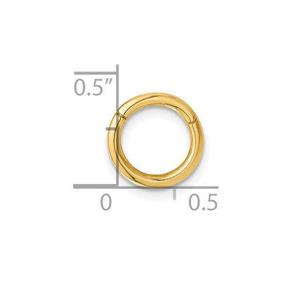 14K 14 Gauge Hinged Hoop Cartilage Body Jewelry