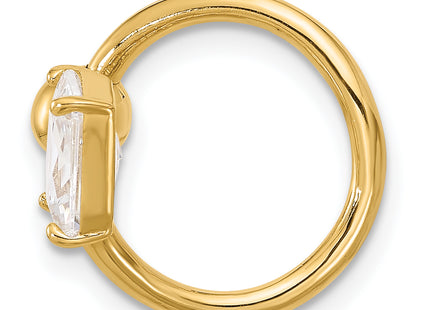 14k 14 Gauge Polished CZ Cartilage Ring, 14.75 x 1.5mm