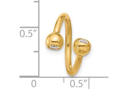 14K gold cubic zirconia ring, another view