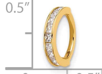 14k 18 Gauge Polished CZ Hinged Cartilage Ring