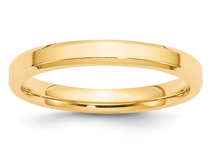 14k Yellow Gold Beveled Edge Comfort Fit Wedding Band