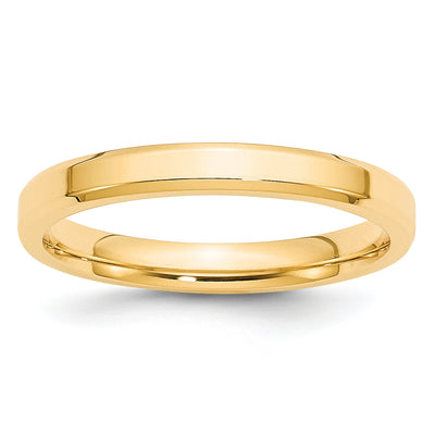 14K Yellow Gold Beveled Edge Comfort Fit Wedding Band