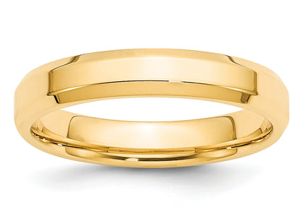 14k Yellow Gold Beveled Edge Comfort Fit Wedding Band
