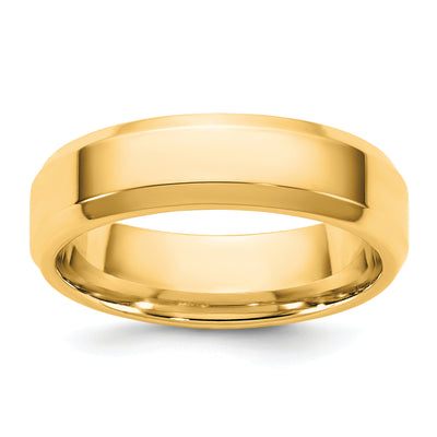 14K Yellow Gold Beveled Edge Comfort Fit Wedding Band