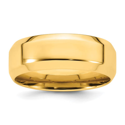 14K Yellow Gold Beveled Edge Comfort Fit Wedding Band