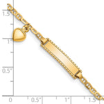 14k Polished Solid Chain/Solid Plate Heart Dangle Anchor Link Plate Baby/Child ID Bracelet view 3