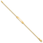 14K Polished Solid Chain/Solid Plate Flat Curb Link 22.5x4. Plate Baby/Child ID Bracelet view