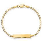 14K Polished Solid Chain/Solid Plate Flat Curb Link 22.5x4. Plate Baby/Child ID Bracelet view