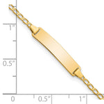 14K Polished Solid Chain/Solid Plate Flat Curb Link 22.5x4. Plate Baby/Child ID Bracelet view
