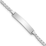 14K White Gold Polished Solid Chain/Solid Plate Flat Curb Link 20x4.2mm Plate Baby/Child ID Bracelet view