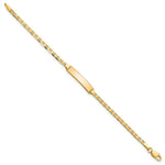 14K Polished Solid Chain/Solid Plate Flat Anchor Link Plate Baby/Child ID Bracelet view