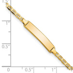 14K Polished Solid Chain/Solid Plate Flat Anchor Link Plate Baby/Child ID Bracelet view